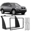 Moldura Painel Sorento 2009 2010 2011 2012 2 Din Preto Com Suporte Multimidia Dvd Padrão Japonês Chinês