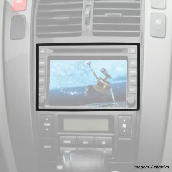 Moldura Painel 2 Din Hyundai Tucson 2007 2008 2009 2010 2011 7 Polegadas Preto - Image 2