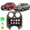 Kit Central Multimidia Carplay Android Auto March Versa 2011 2012 2013 9 Polegadas Gps Integrado Tv Online HD Spotify Bluetooth Waze Wifi Google Voz Assistente e Siri Play Store Loja de Aplicativos